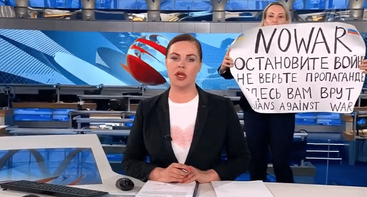 <div class="paragraphs"><p>Marina Ovsyannikova protested against the war in Ukraine on Russian state-owned media.&nbsp;</p></div>