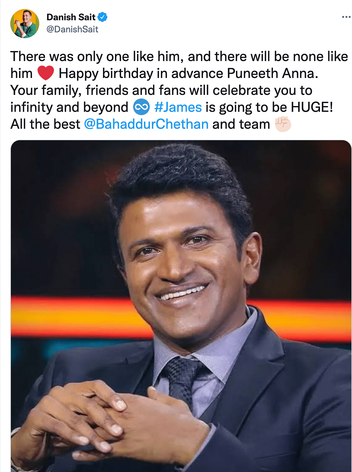 Puneeth Rajkumar passed away on 29 October, 2021, after suffering a massive heart attack.