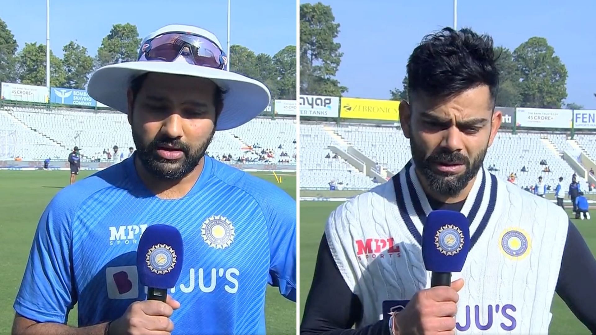 <div class="paragraphs"><p>Watch video: Rohit Sharma and Virat Kohli share tributes to Shane Warne before Day 2 of the Mohali Test.&nbsp;</p></div>