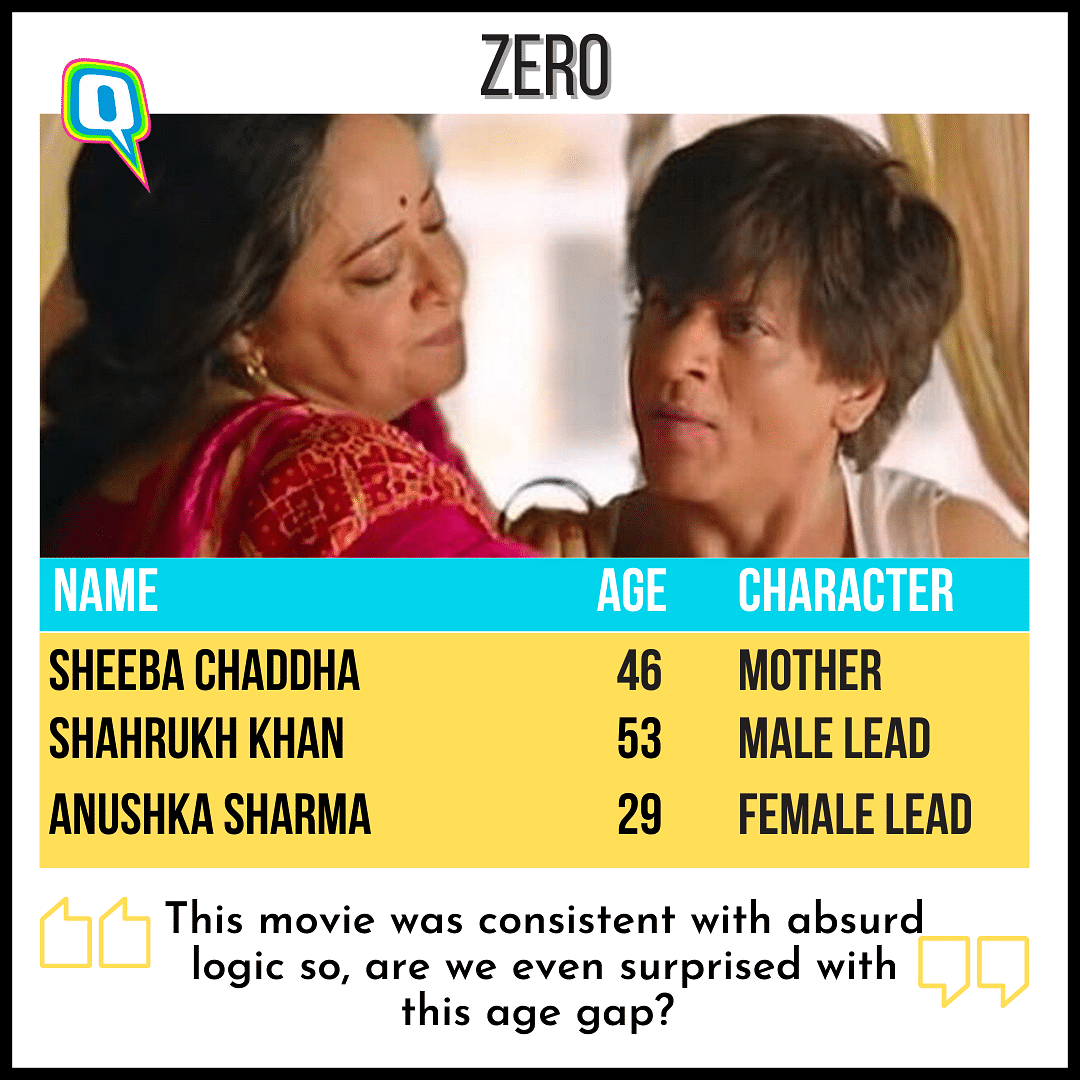 The bizarre age gap between actors and actresses in some Bollywood movies was beyond disturbing. 