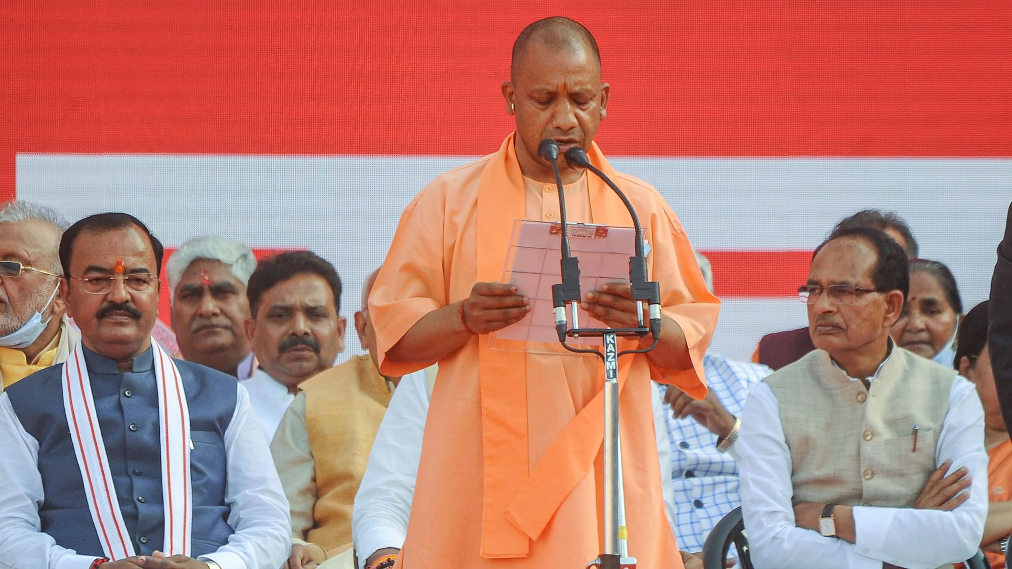 <div class="paragraphs"><p>Yogi Adityanath took the oath as the chief minister of Uttar Pradesh for a second consecutive term at the Ekana cricket stadium in Lucknow on Friday, 25 March.</p></div>