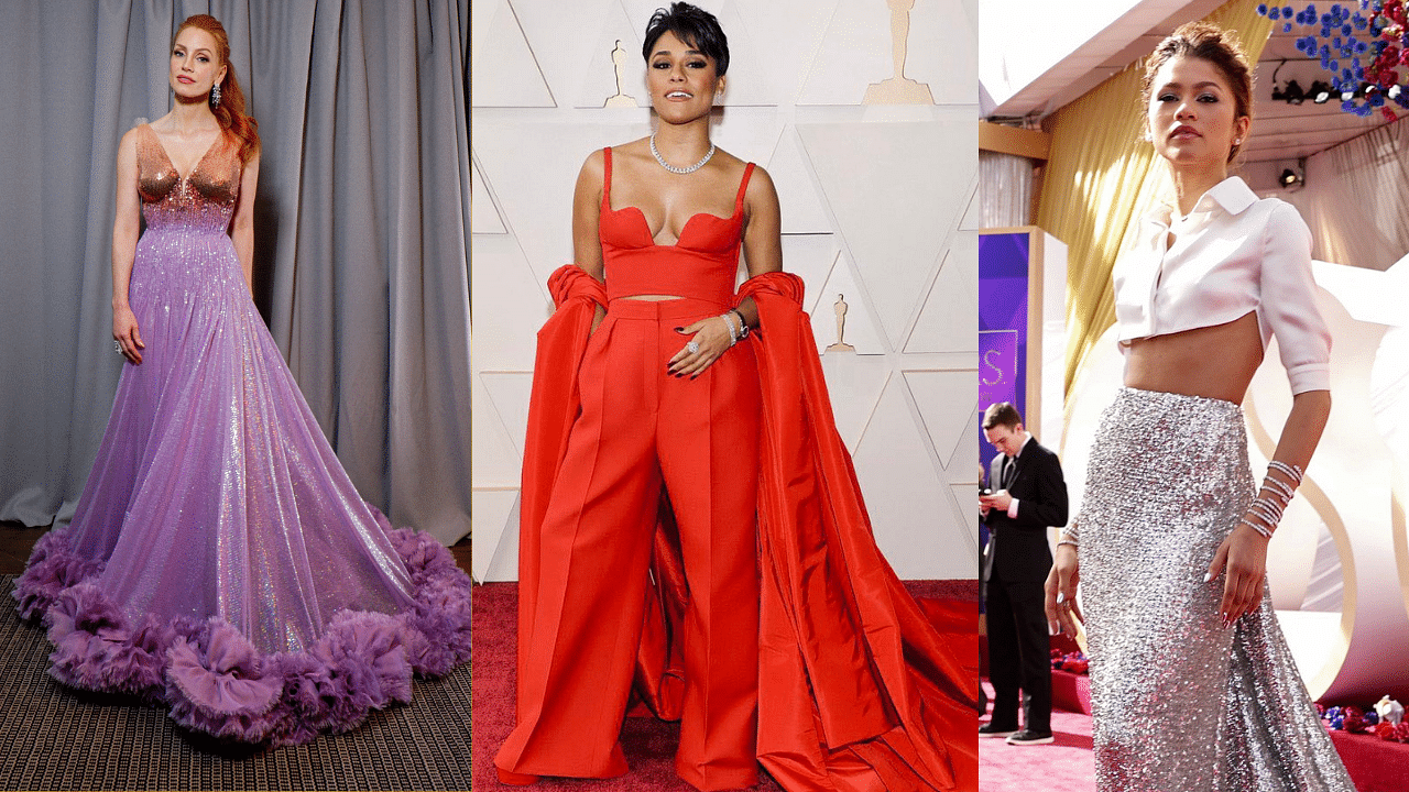 <div class="paragraphs"><p>Jessica Chastain, Ariana DeBose, and Zendaya in their Oscars 2022 looks.</p></div>