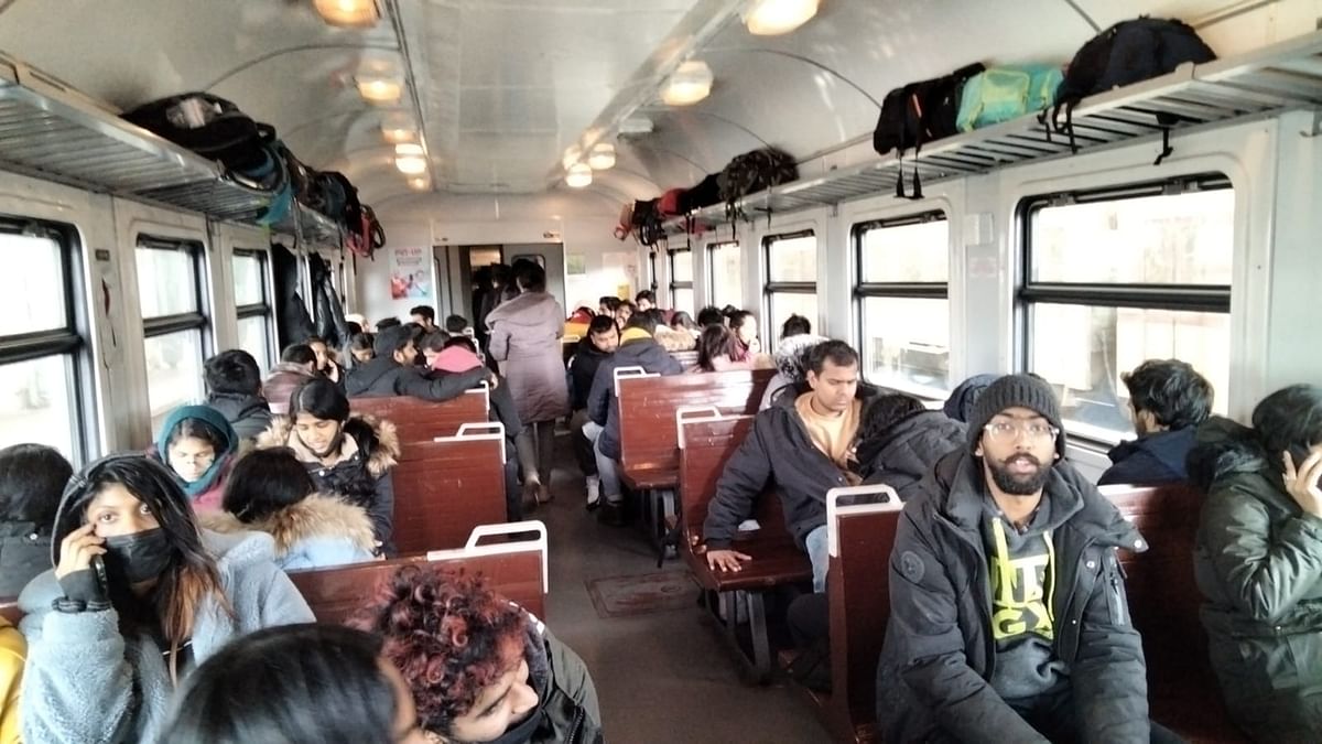 The train carrying students to Poland had stalled for over seven hours, with students "desperate for food & water".