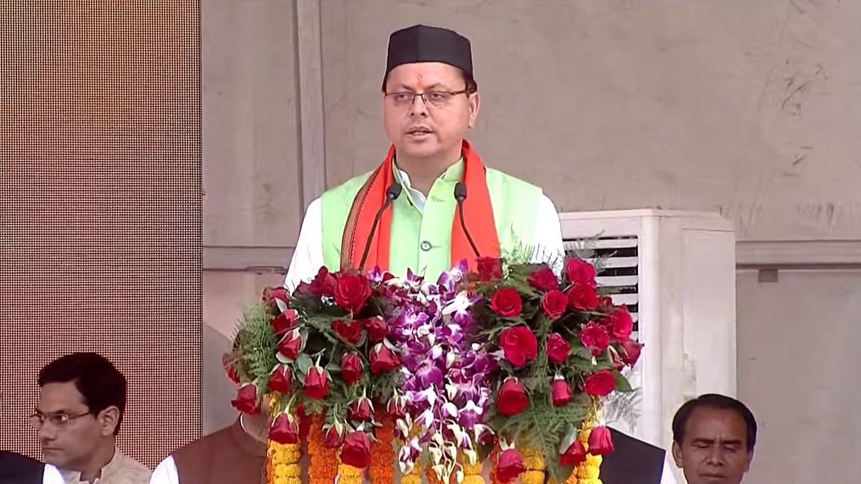 <div class="paragraphs"><p>Bharatiya Janata Party (BJP) leader Pushkar Singh Dhami on Wednesday, 23 March, took oath as Uttarakhand chief minister, beginning his second term as CM of the hill state.</p></div>