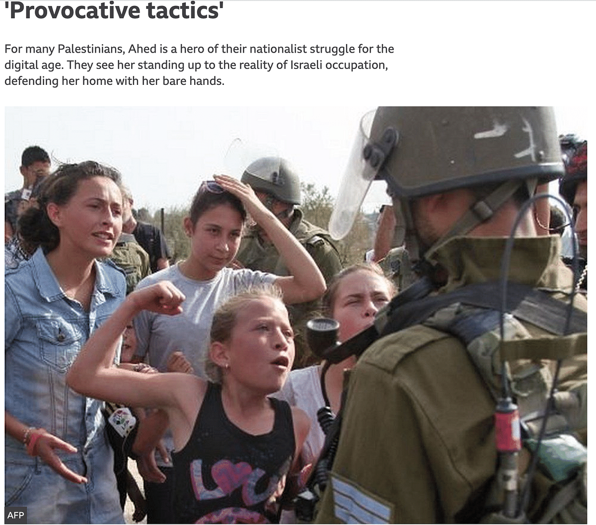 The 2012 video showed Palestinian activist Ahed Tamimi standing up to an Israeli soldier.