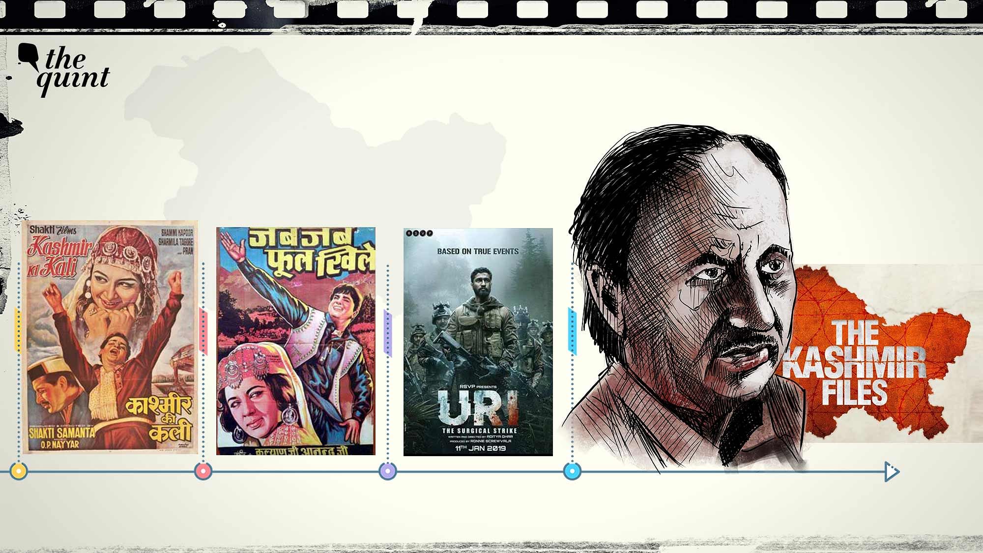 <div class="paragraphs"><p>The films on <a href="https://www.thequint.com/topic/jammu-and-kashmir">Kashmir</a> can be divided into two categories – ones that were made prior to 1989 and those produced afterwards.&nbsp;The cinema before 1989 depicts Kashmir as a beautiful location with the theme of national integration while in the latter category, it is shown as a dangerous place – a smouldering hell burning in separatism and as a den of terrorism.</p></div>