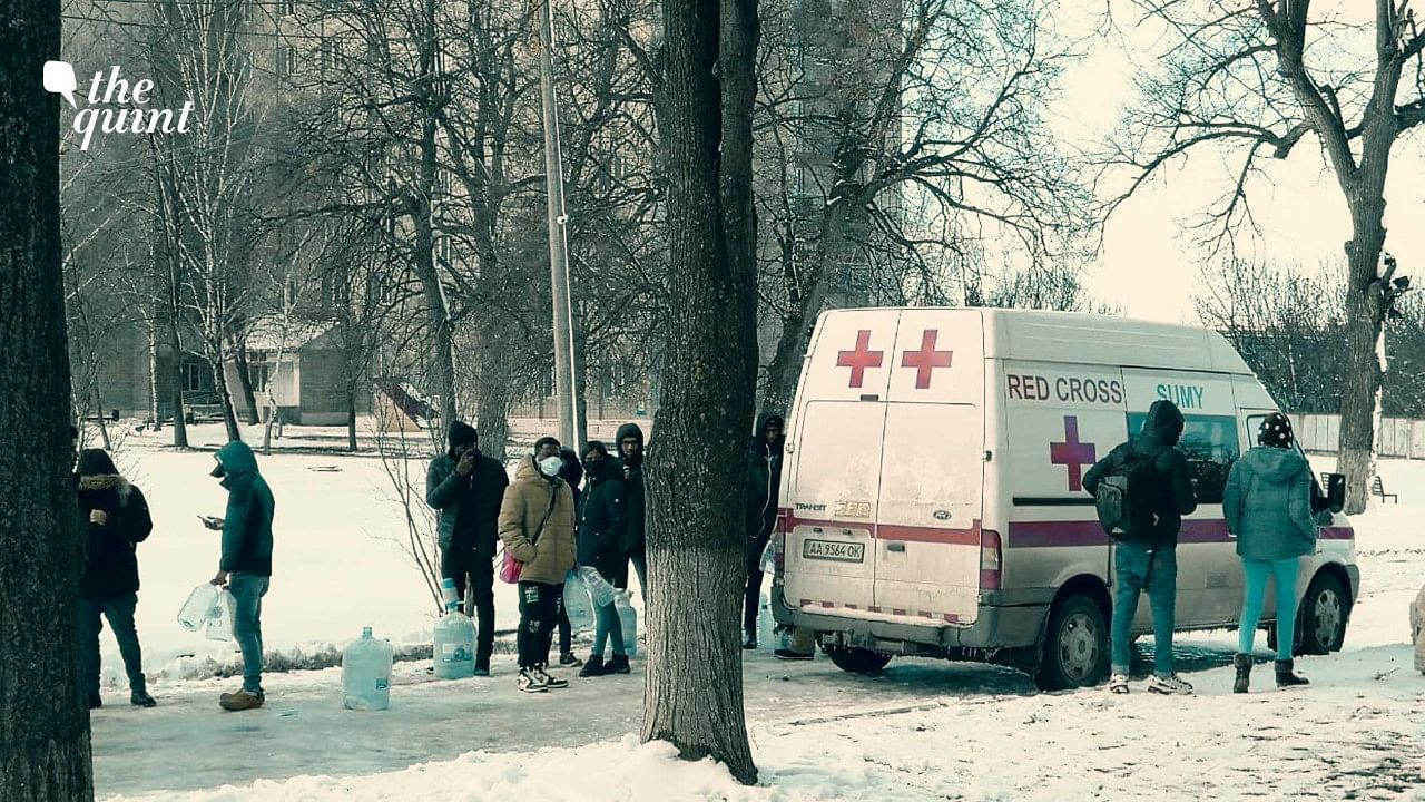 <div class="paragraphs"><p>Indians stranded in Sumy getting aid from Red Cross.&nbsp;</p></div>