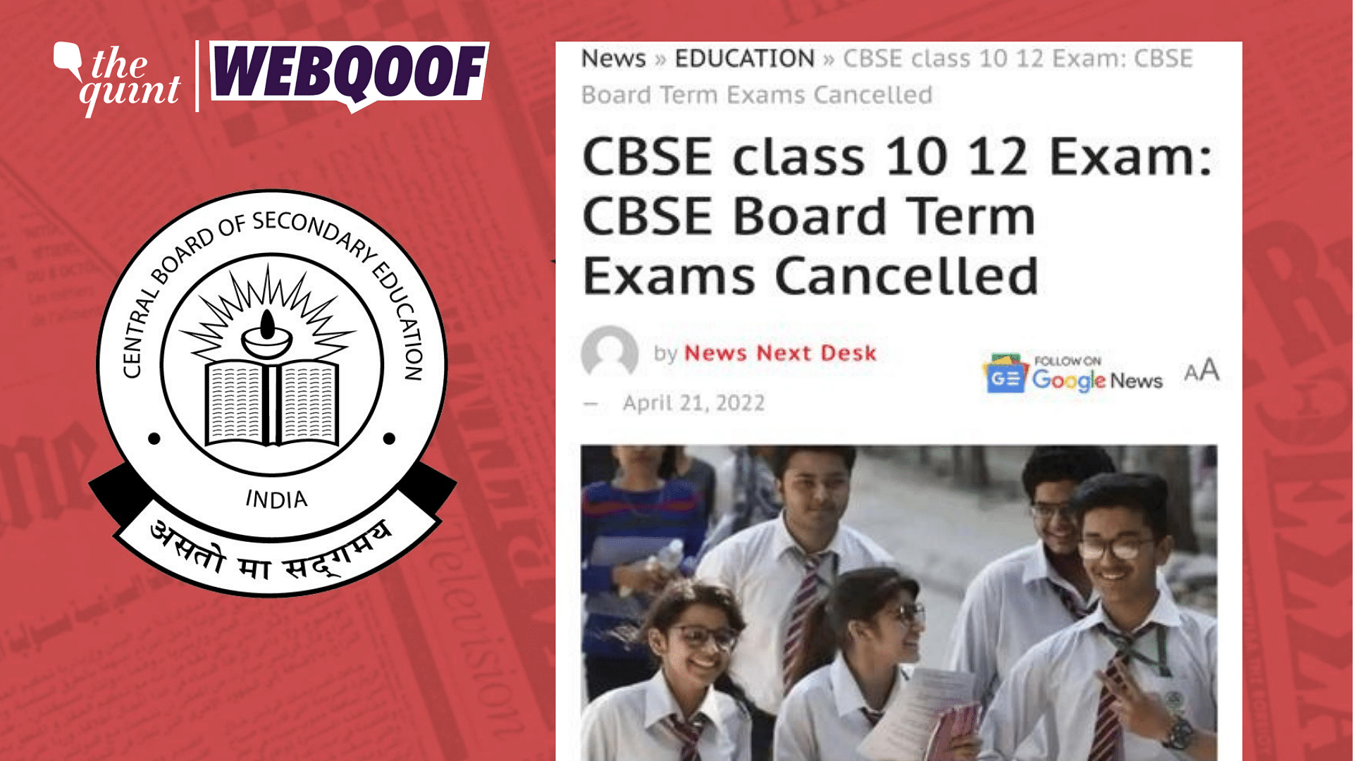 <div class="paragraphs"><p>CBSE hasn't decided to cancel Term 2 exams for the academic year 2021-22.&nbsp;</p></div>