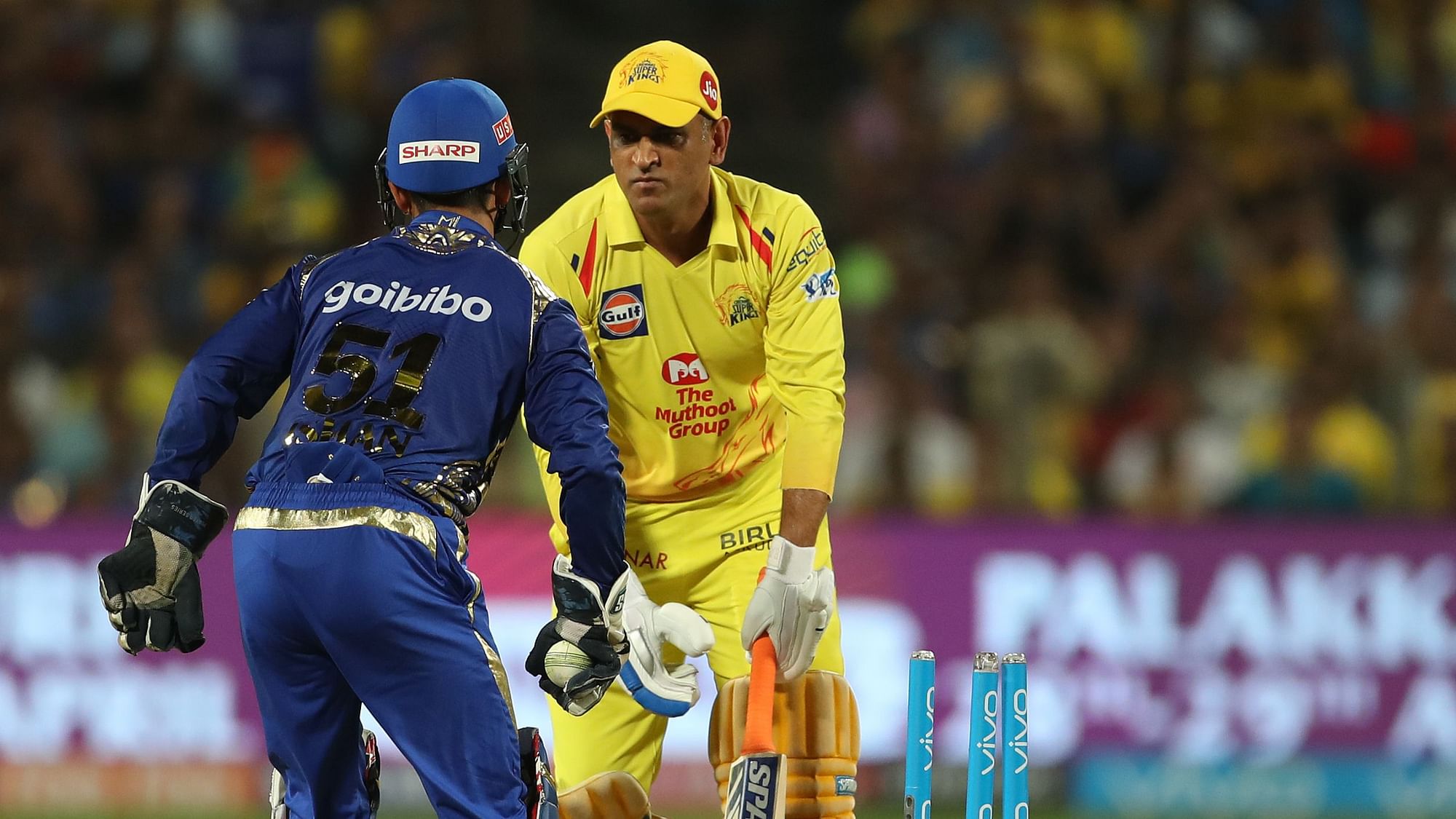 <div class="paragraphs"><p>Ishan Kishan tries to stump MS Dhoni.&nbsp;</p></div>