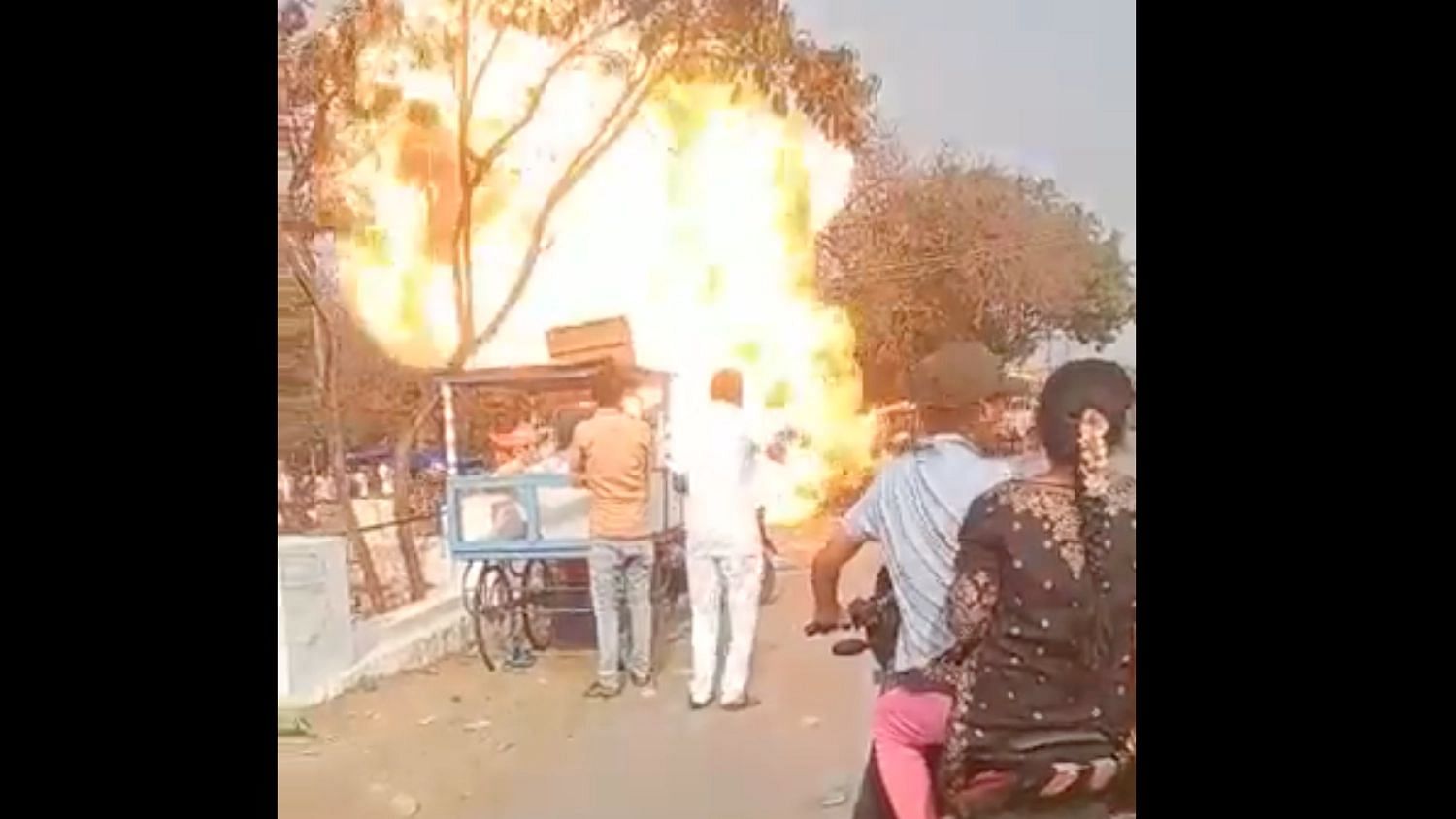 <div class="paragraphs"><p>A brand-new Royal Enfield motorcycle caught fire and exploded outside a temple in Andhra Pradesh’s Anantapur district on Sunday, 3 April. No injuries have been reported yet.</p></div>