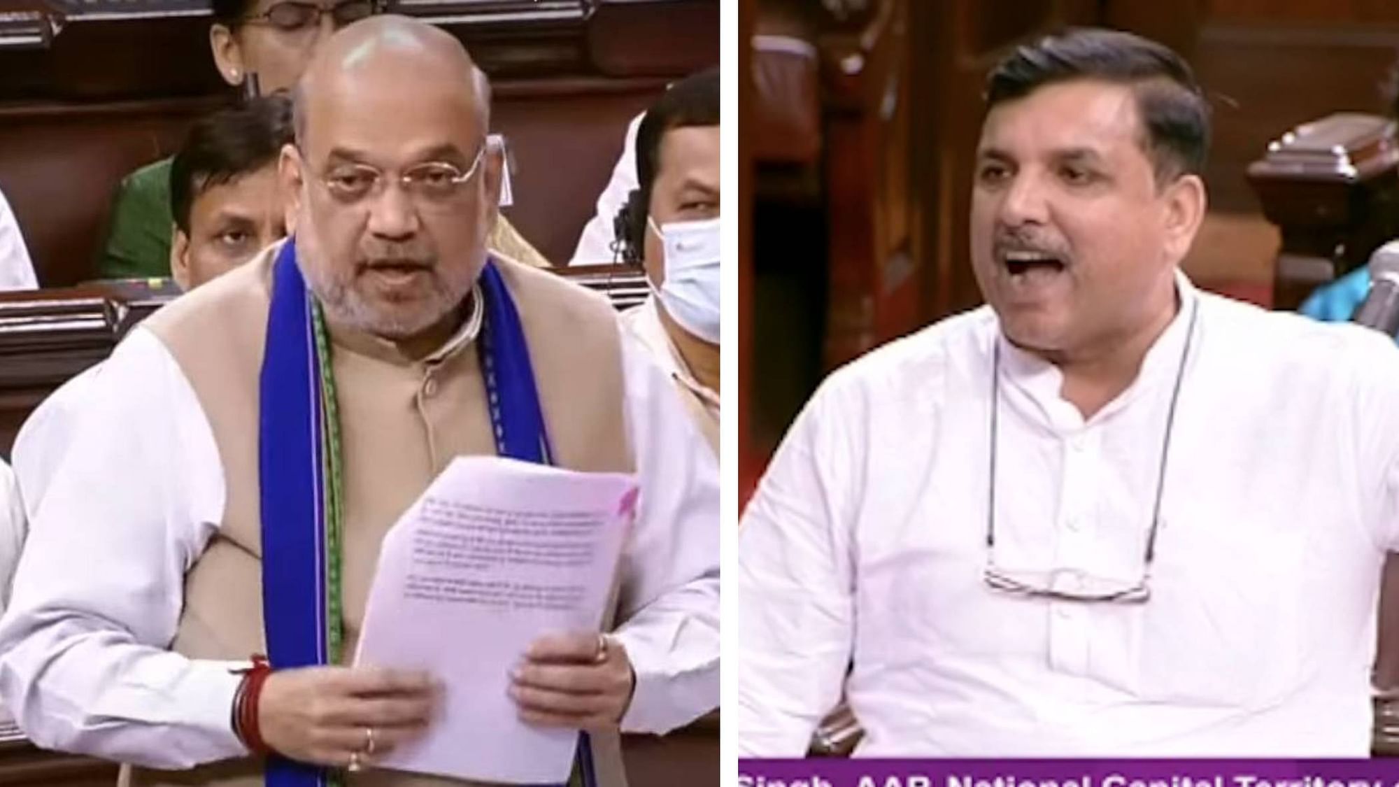 <div class="paragraphs"><p>Rajya Sabha on April 5 witnessed a furious exchange between Home Minister Amit Shah and Aam Aadmi Party's MP Sanjay Singh.</p></div>