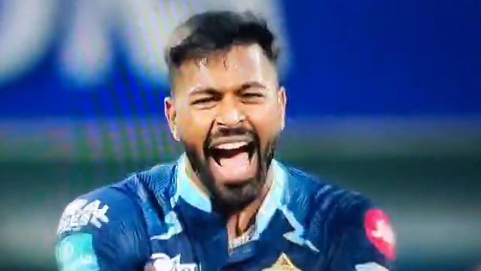 <div class="paragraphs"><p>Hardik Pandya reacts in the game against SRH</p></div>