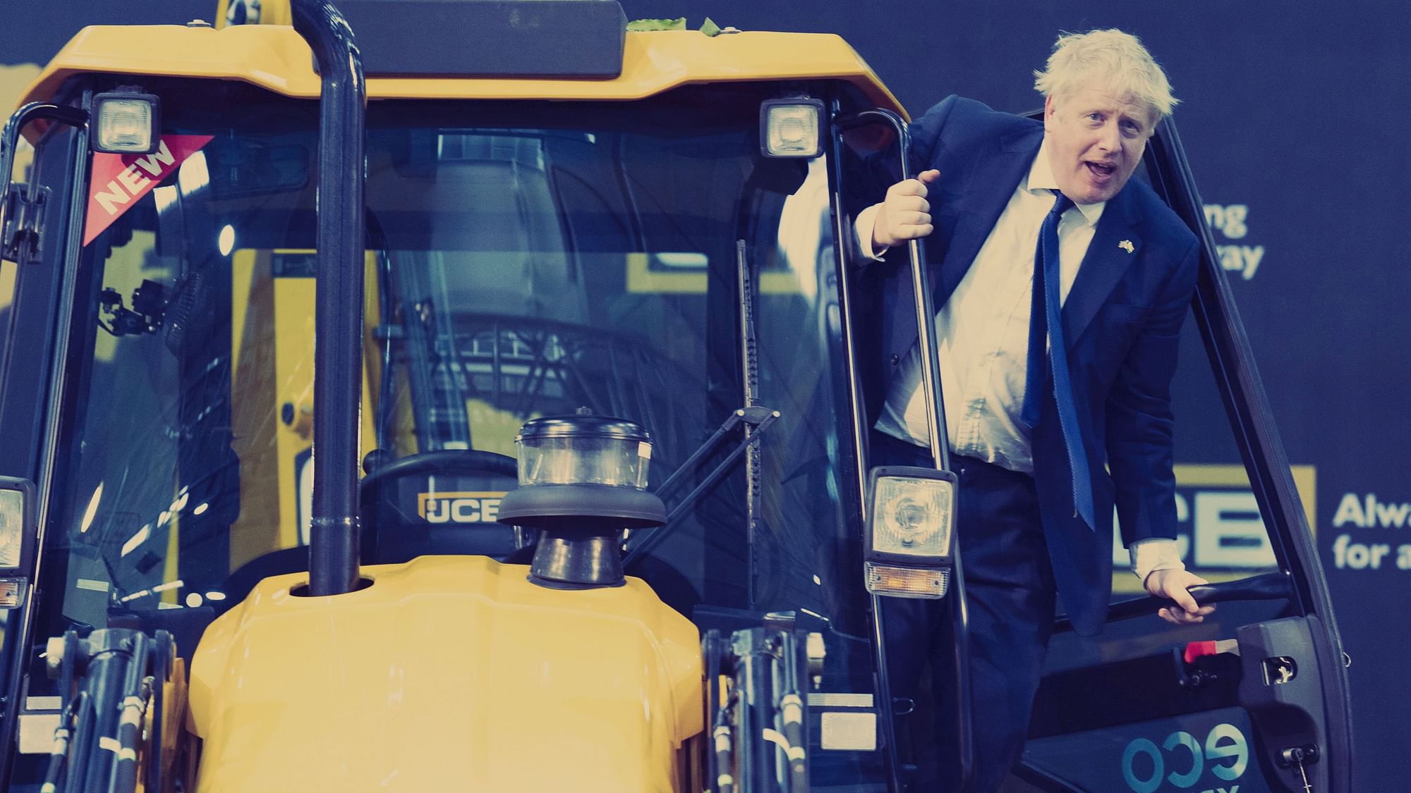 <div class="paragraphs"><p>Vadodara: British Prime Minister Boris Johnson climbs onto a JCB at the new JCB Factory in Vadodara, Gujarat, as part of his two-day trip to India on Thursday, 21 April.&nbsp;</p></div>