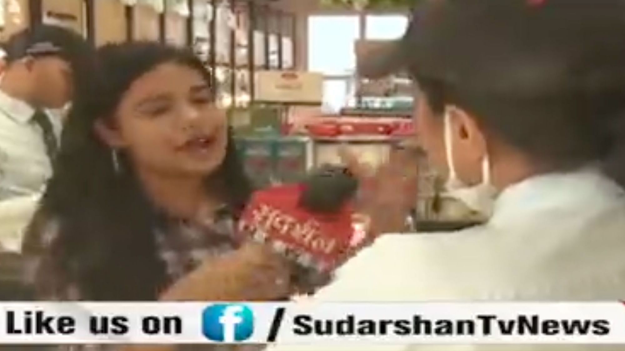 <div class="paragraphs"><p>In the video, a reporter from Sudarshan TV which has gained infamy for its instigating 'UPSC Jihad' show, is seen charging questions at a Haldiram store manager about 'Arabic script' on the back of a product's packet.</p></div>