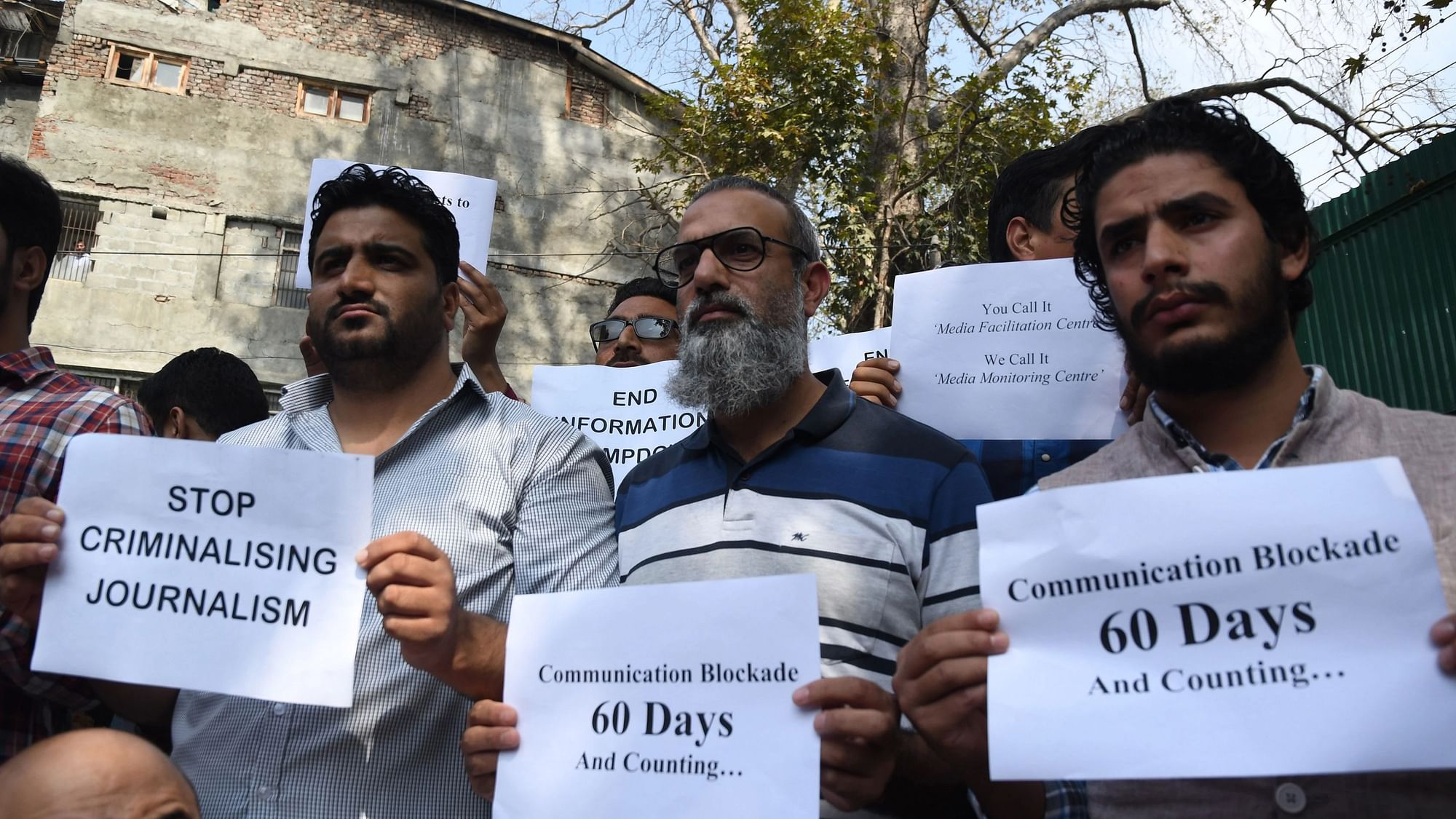 <div class="paragraphs"><p>Kashmiri journalists stage a silent protest against communication blockade in Kashmir. Photo used for representational purposes.</p></div>