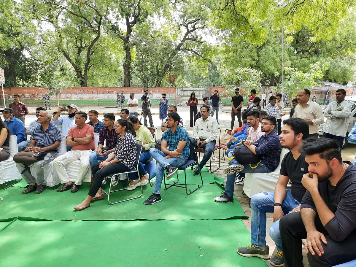 <div class="paragraphs"><p>Students outside Jantar Mantar in New Delhi demanding admission in Indian universities.</p></div>
