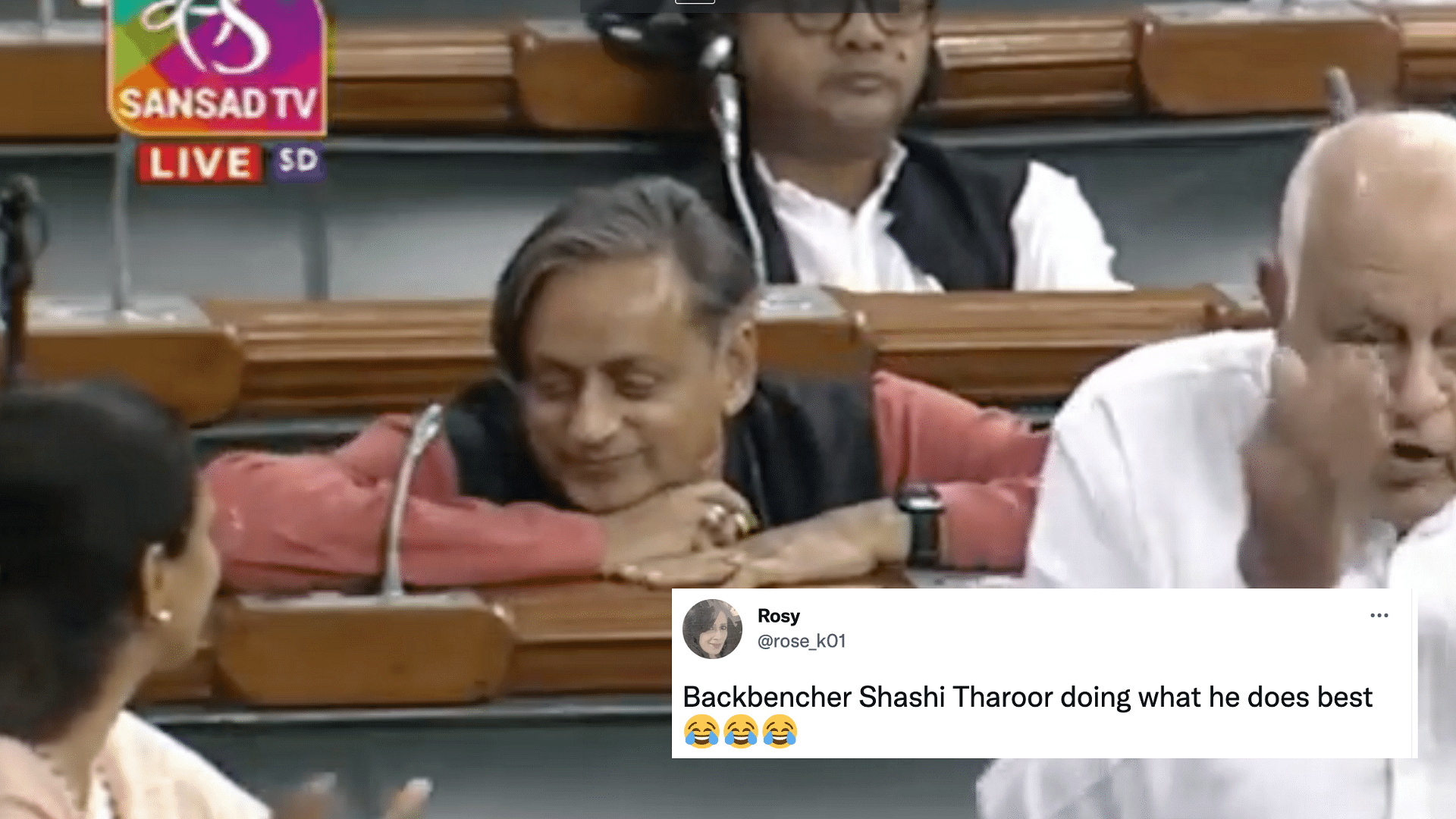 <div class="paragraphs"><p>Shashi Tharoor talking to Surpiya Sule in parliament.</p></div>
