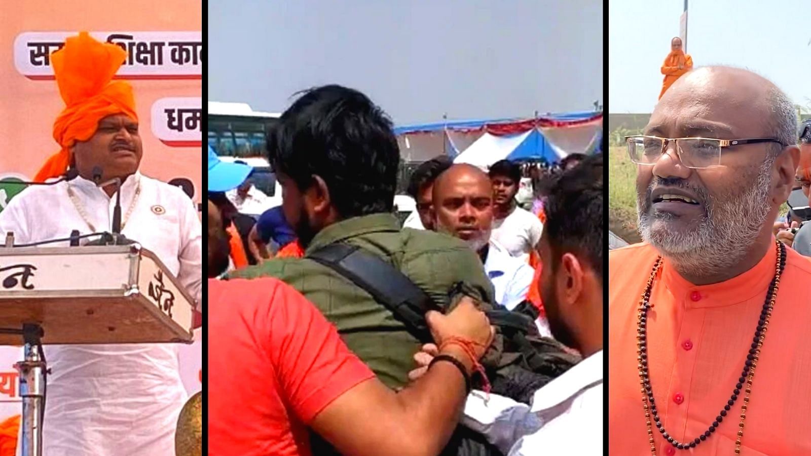 <div class="paragraphs"><p>Suresh Chavhanke (left) and Yati Narsinghanand (right) made provocative, anti-Muslim hate speeches at the Hindu Mahapanchayat event in Delhi's Burari on Sunday, 3 April.</p></div>