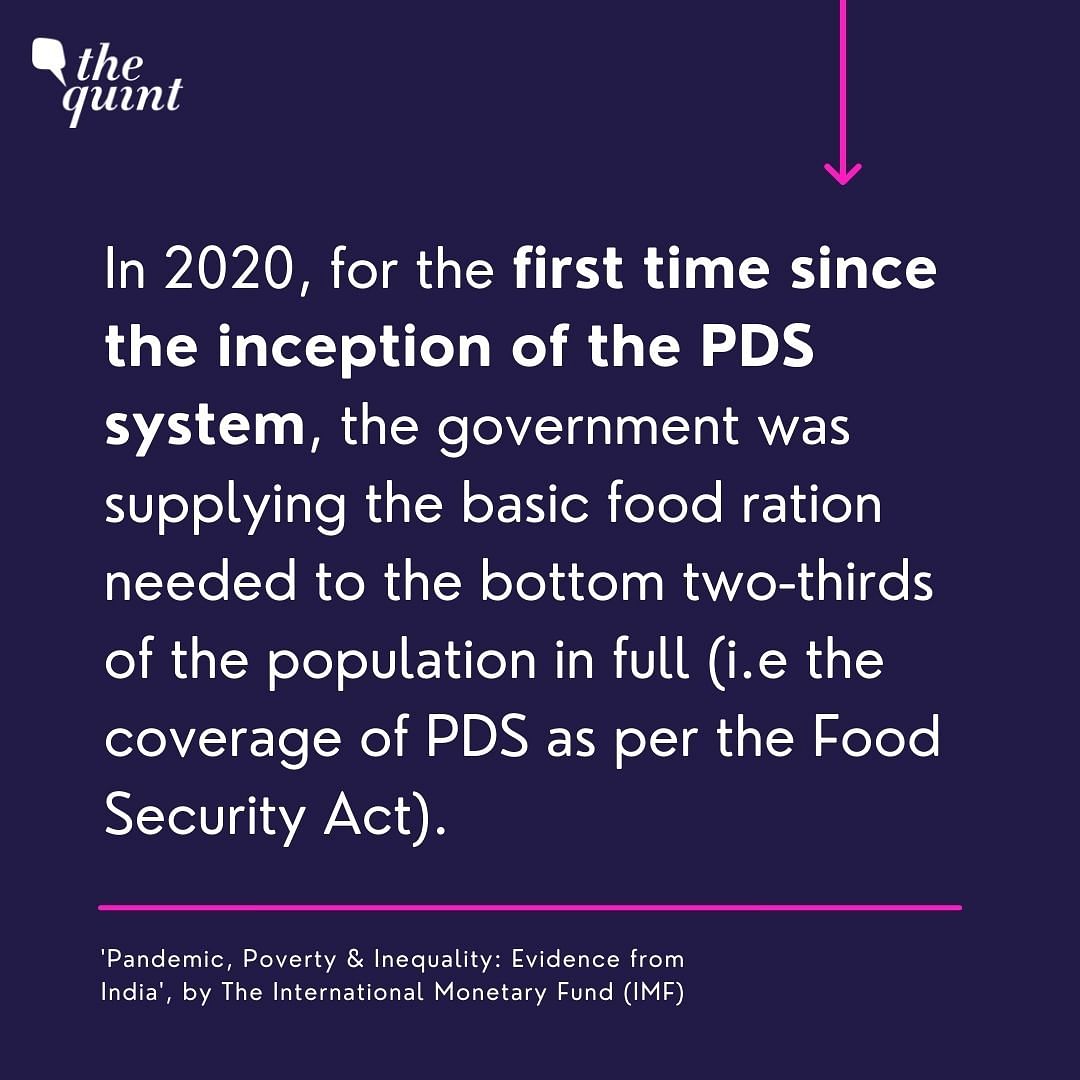 The food grain ration was doubled for each recipient from 5 kg of wheat (or rice) per month to 10 kg in 2020.