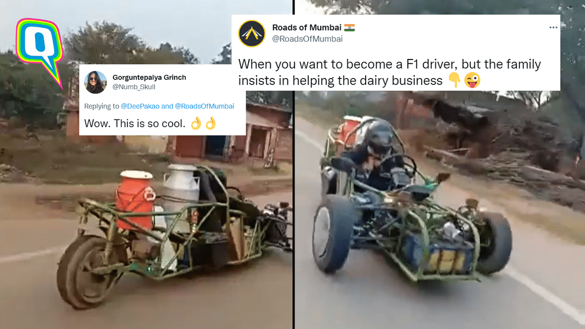 Viral Video Shows Man Delivering Milk in a Desi F-1 Type Vehicle, Twitter Amused