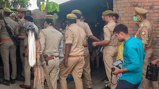 <div class="paragraphs"><p>Prayagraj: Police investigate after five members of a family were found dead inside their home at Khevrajpur village.</p></div>