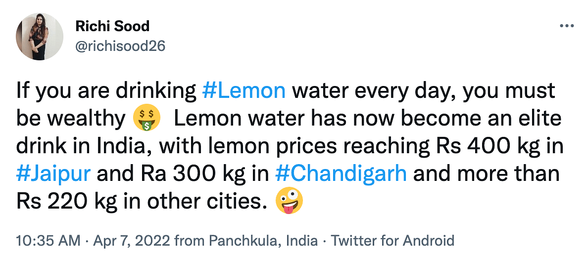 The price of lemon has crossed the Rs 300 per kg mark in Delhi, while the cost is about Rs 200 in Gujarat.