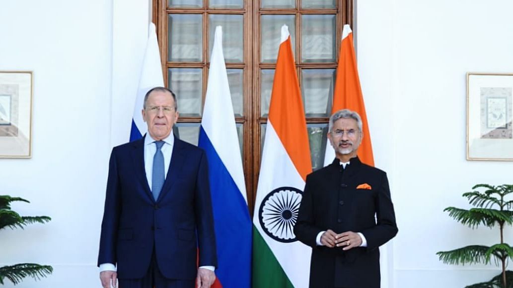 <div class="paragraphs"><p>Russian foreign minister&nbsp;Sergey Lavrov with S Jaishankar in Delhi on 1 April.</p></div>