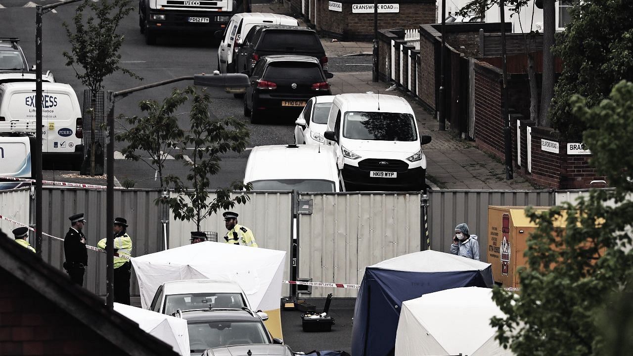 <div class="paragraphs"><p>London:&nbsp;A police forensics officer speaks on the phone as they stand in a street in south London, Monday April 25, 2022, near the property where four people were stabbed in the early hours of Monday morning.</p></div>