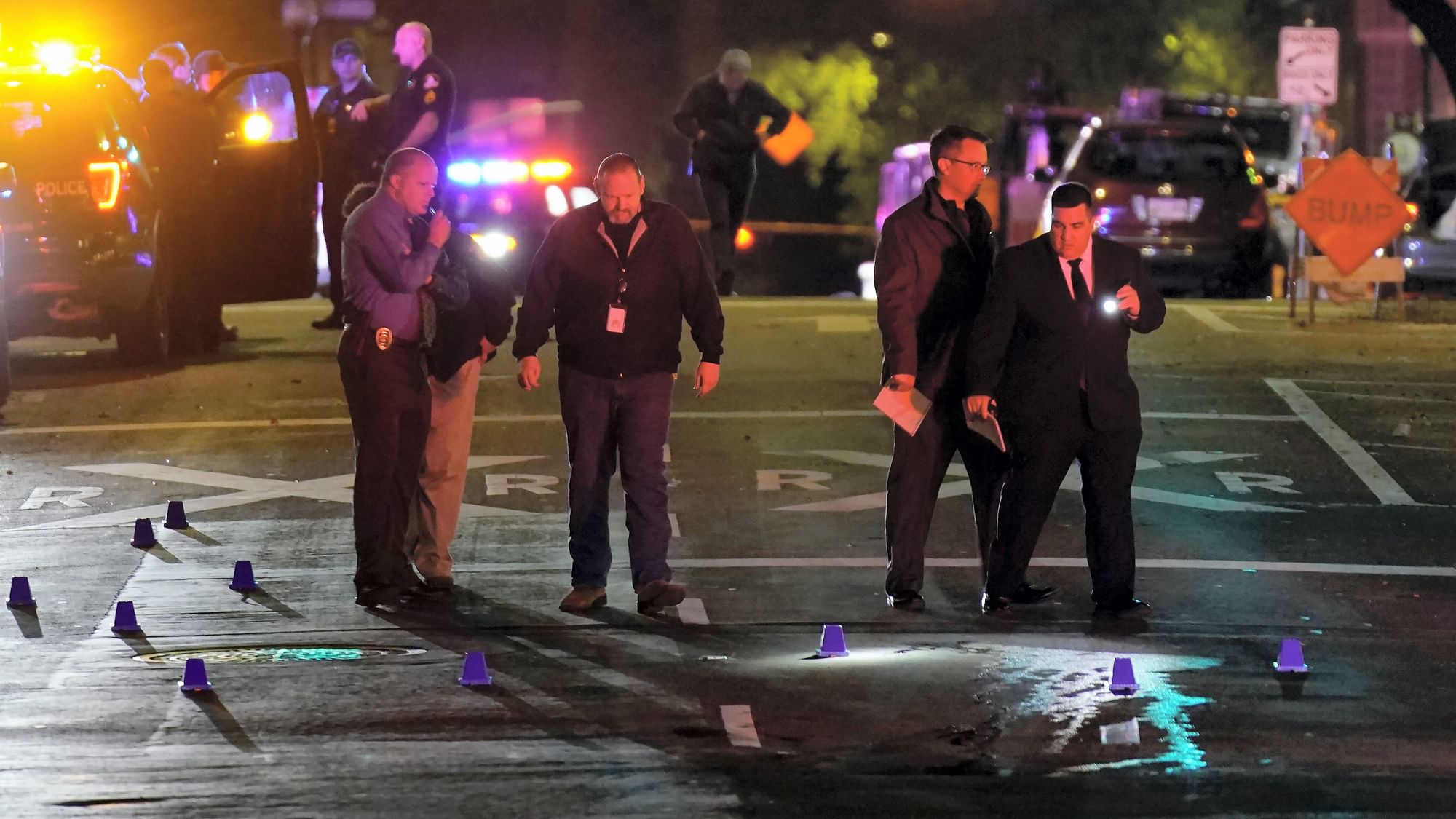 <div class="paragraphs"><p>Authorities search area of the scene of a mass shooting with multiple deaths in Sacramento, California on Sunday, 3 April. </p></div>