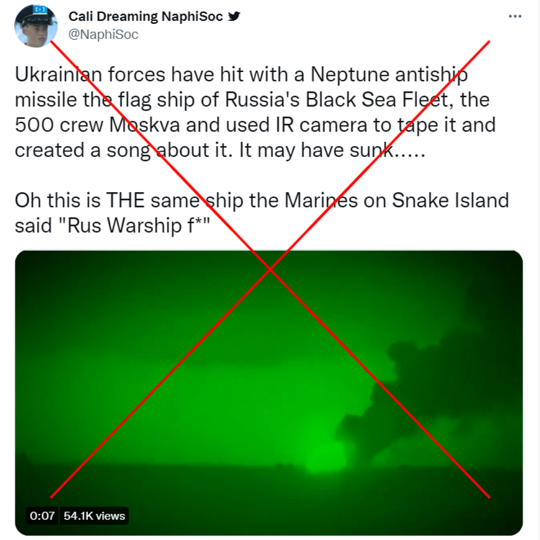 The viral video from 2019 was flipped, edited, and showed two ships catching fire in the Black Sea.