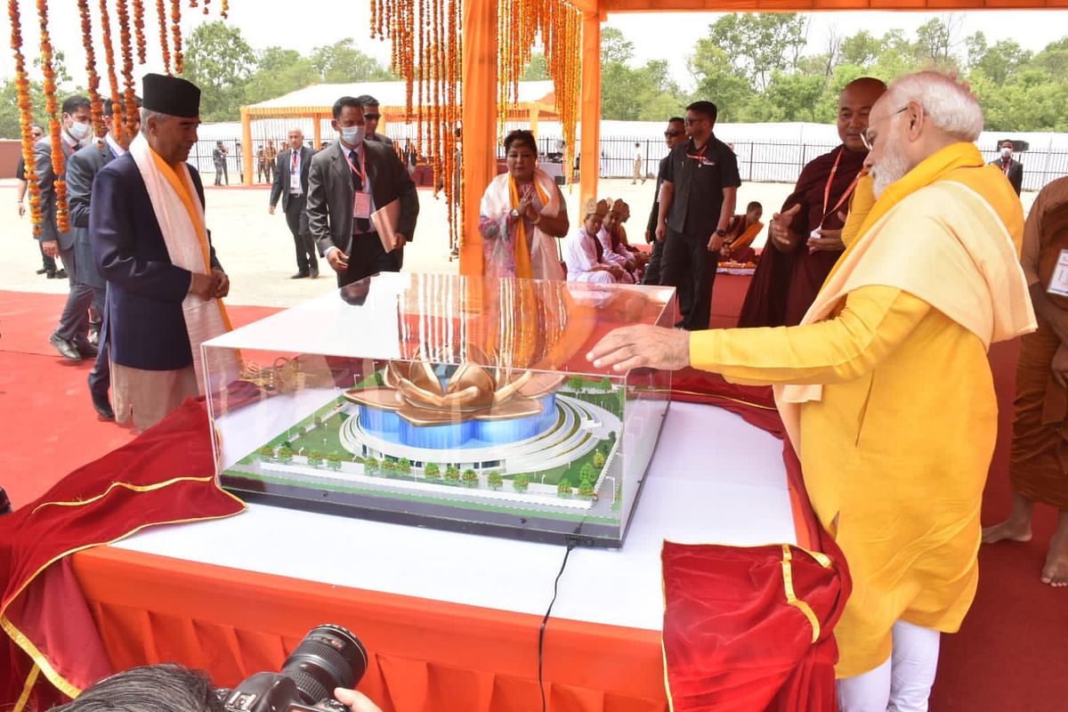 Earlier, PM Modi and Nepal PM Deuba offered prayers at the Mahamayadevi Temple in Lumbini.