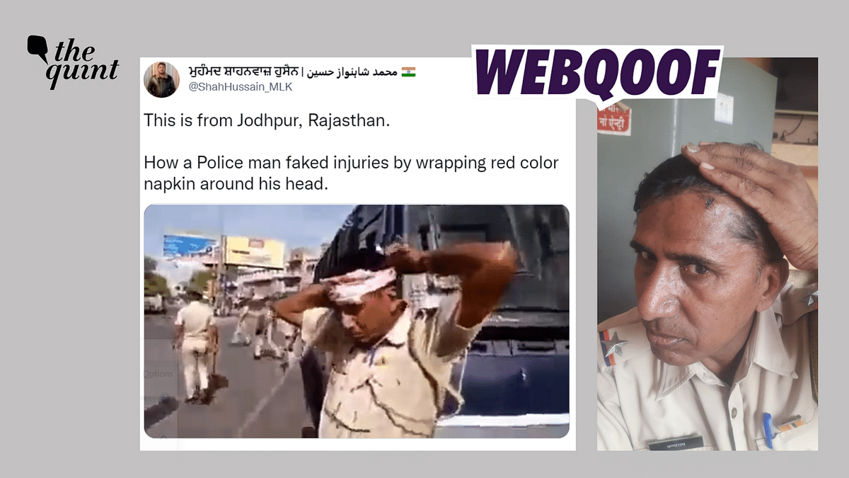 Fact-Check: This Cop Didn't Fake a Head Injury During Violence in Jodhpur
