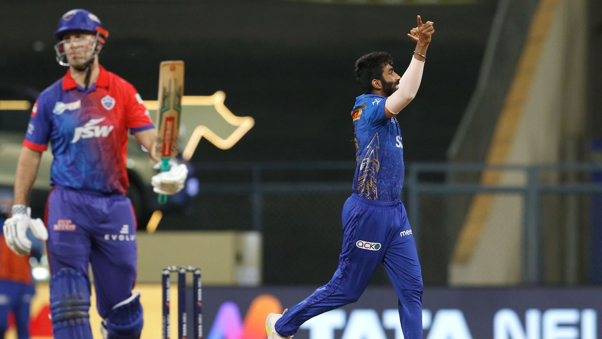 <div class="paragraphs"><p>Jasprit Bumrah celebrates the wicket of Mitch Marsh.</p></div>