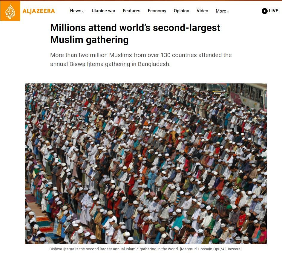 The image dates back to 2018 and was taken at the annual Biswa Ijtema gathering in Bangladesh.