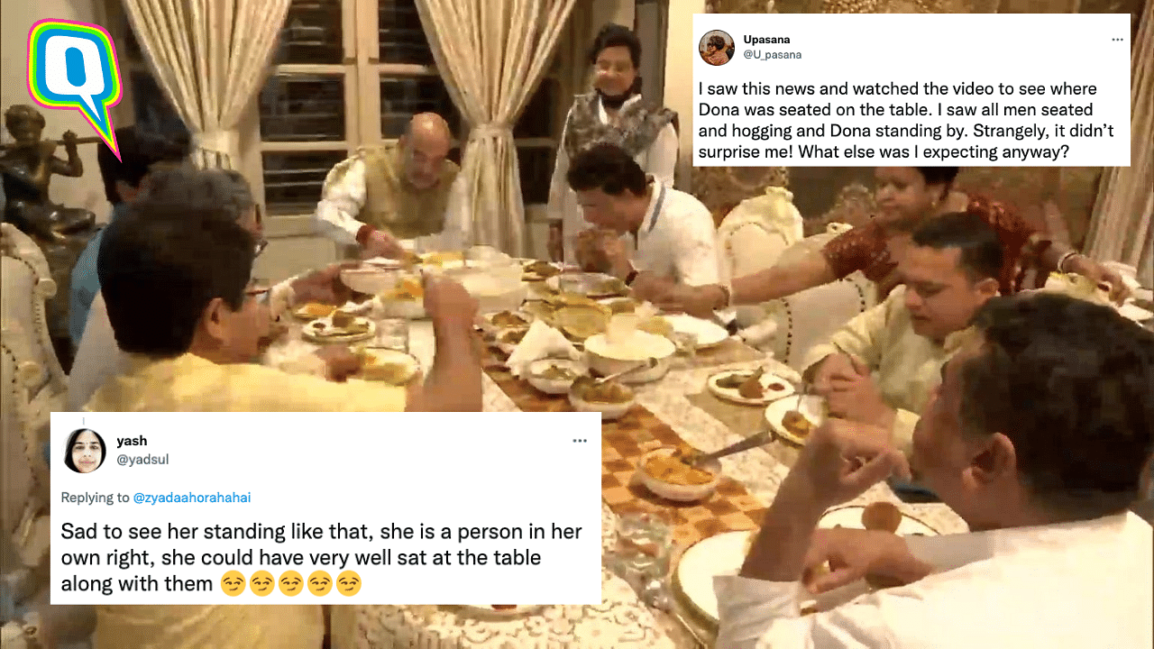 <div class="paragraphs"><p>Twitter reacts as viral photo shows women serving dinner while men ate at Ganguly's house.</p></div>