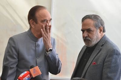 <div class="paragraphs"><p>Congress MPs Ghulam Nabi Azad (left) and Anand Sharma at Parliament during the Budget Session in New Delhi on 3 February 2020. </p></div>