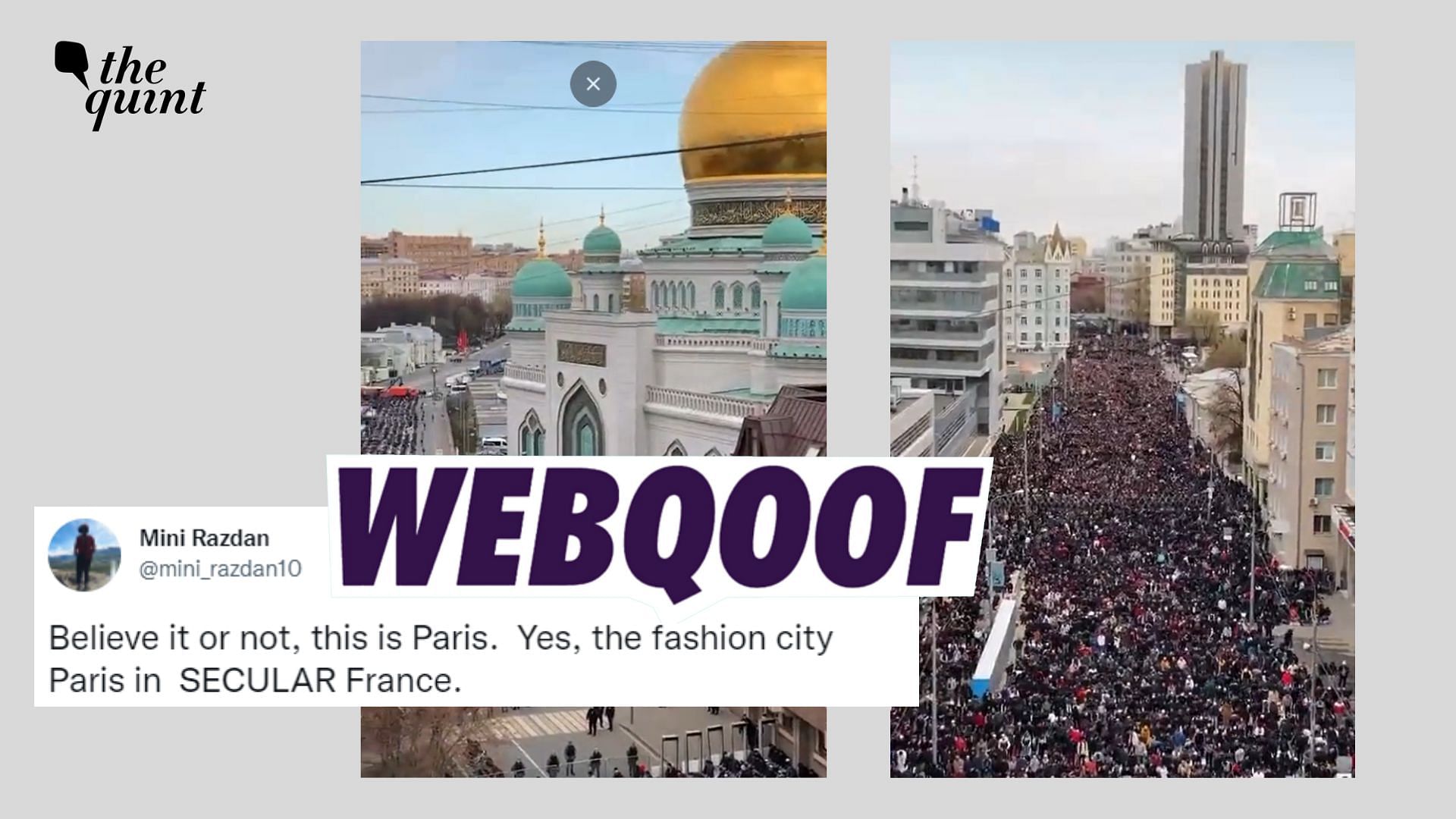 <div class="paragraphs"><p>Fact-Check | Video showing people praying in Moscow shared as that from Paris, France.</p></div>