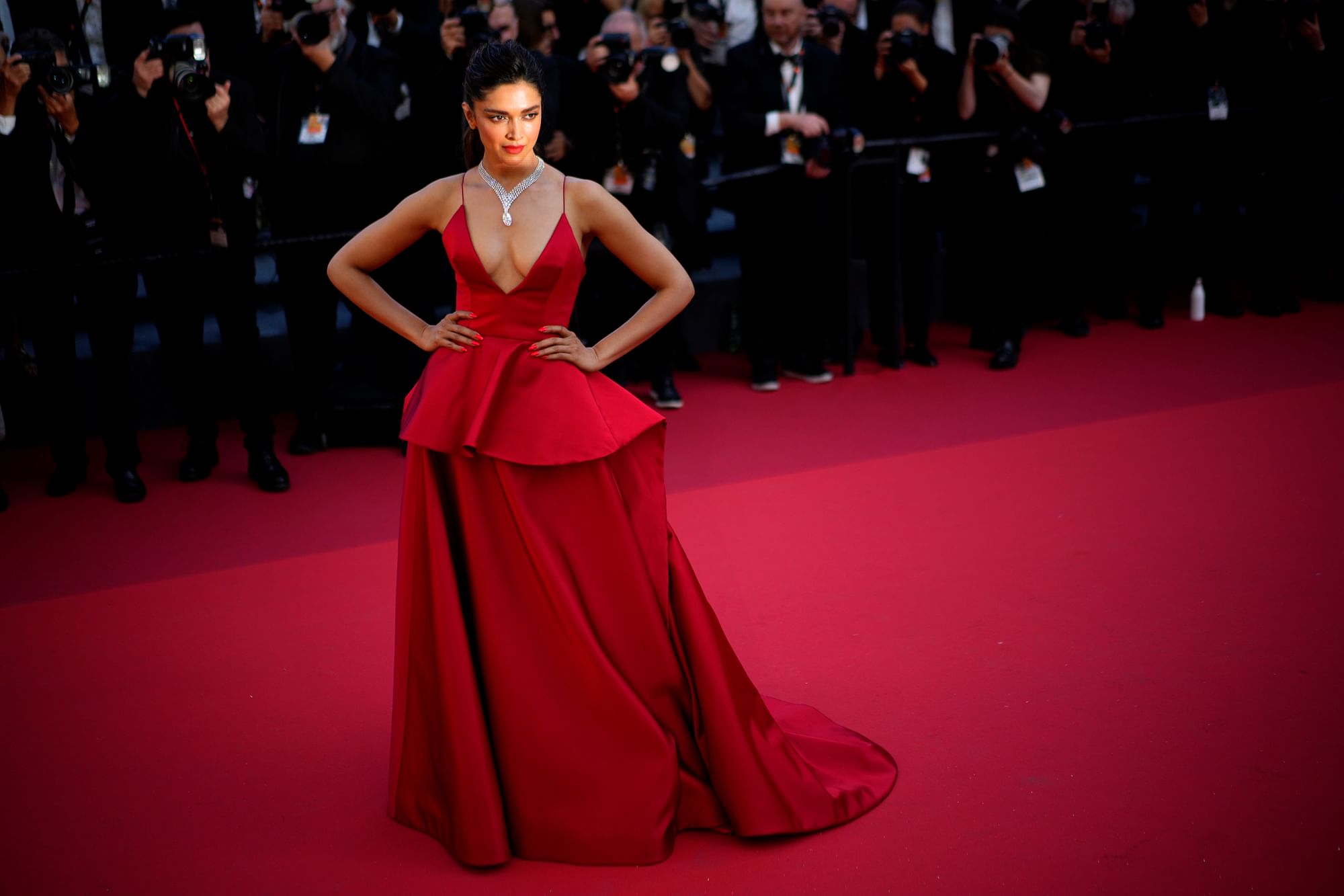 Cannes 2022: Deepika Padukone stuns in a Louis Vuitton red gown