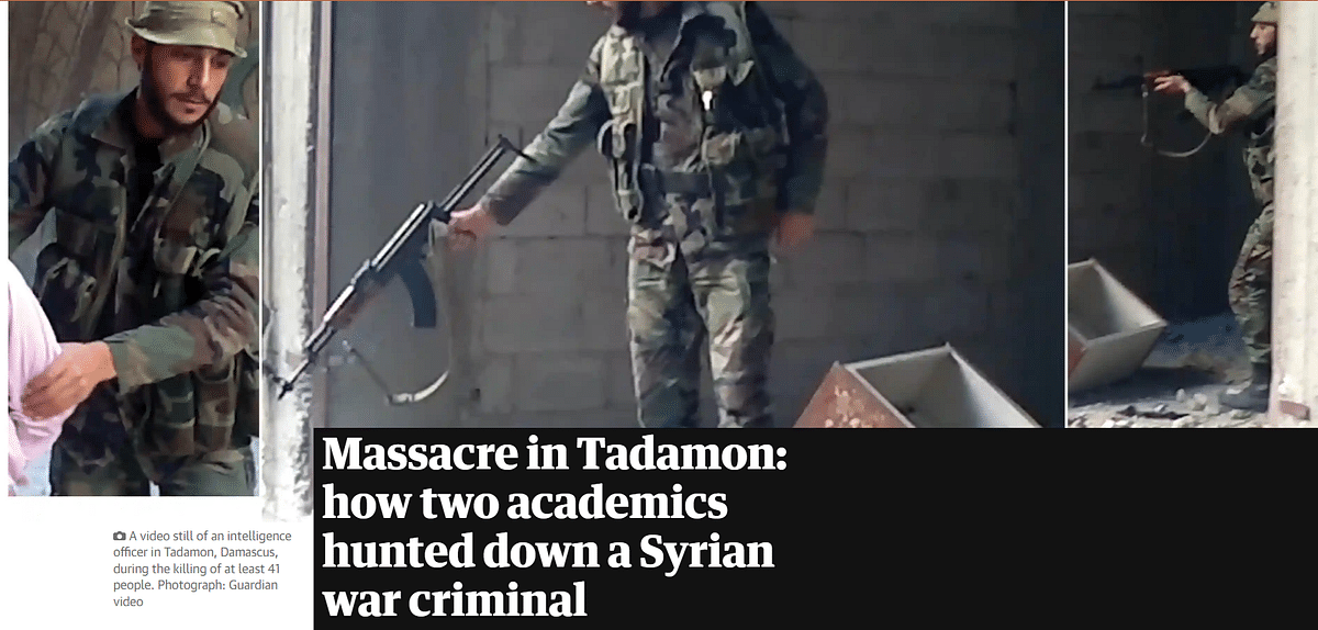 The video dates back to 2013 and shows war crimes being committed in form of mass murder at Tadamon.