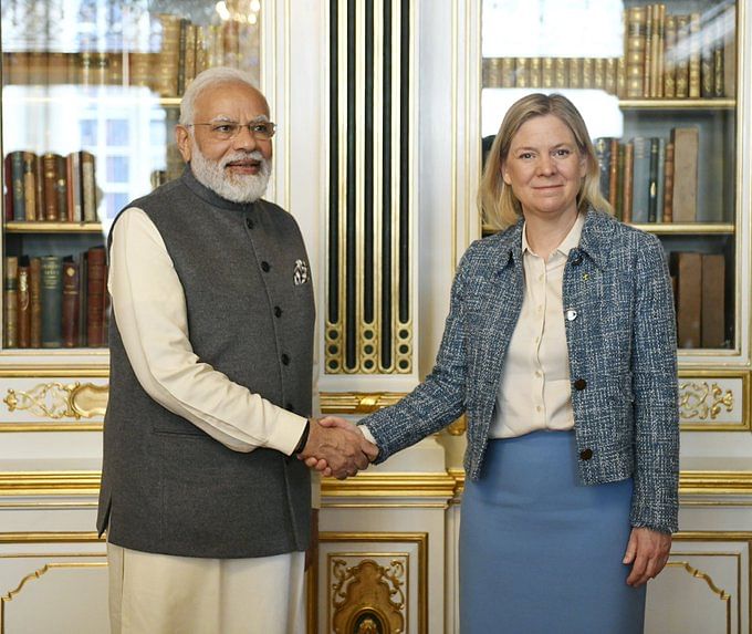 <div class="paragraphs"><p>PM Modi with Swedish PM Magdalena Andersson.</p></div>