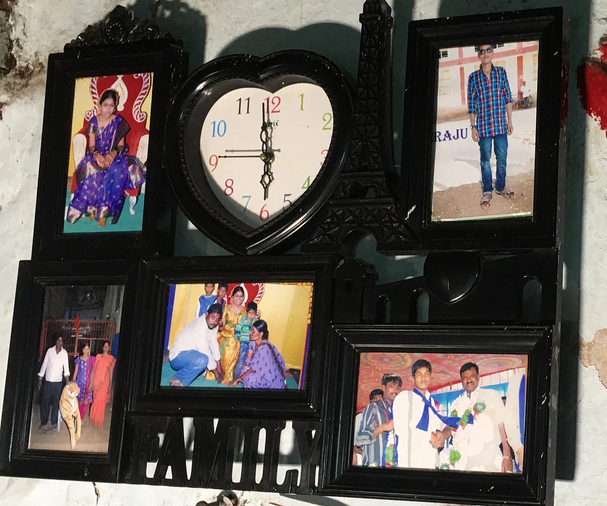 <div class="paragraphs"><p>Nagaraju's photographs along with that of his family members, at his home in Marpally.</p></div>