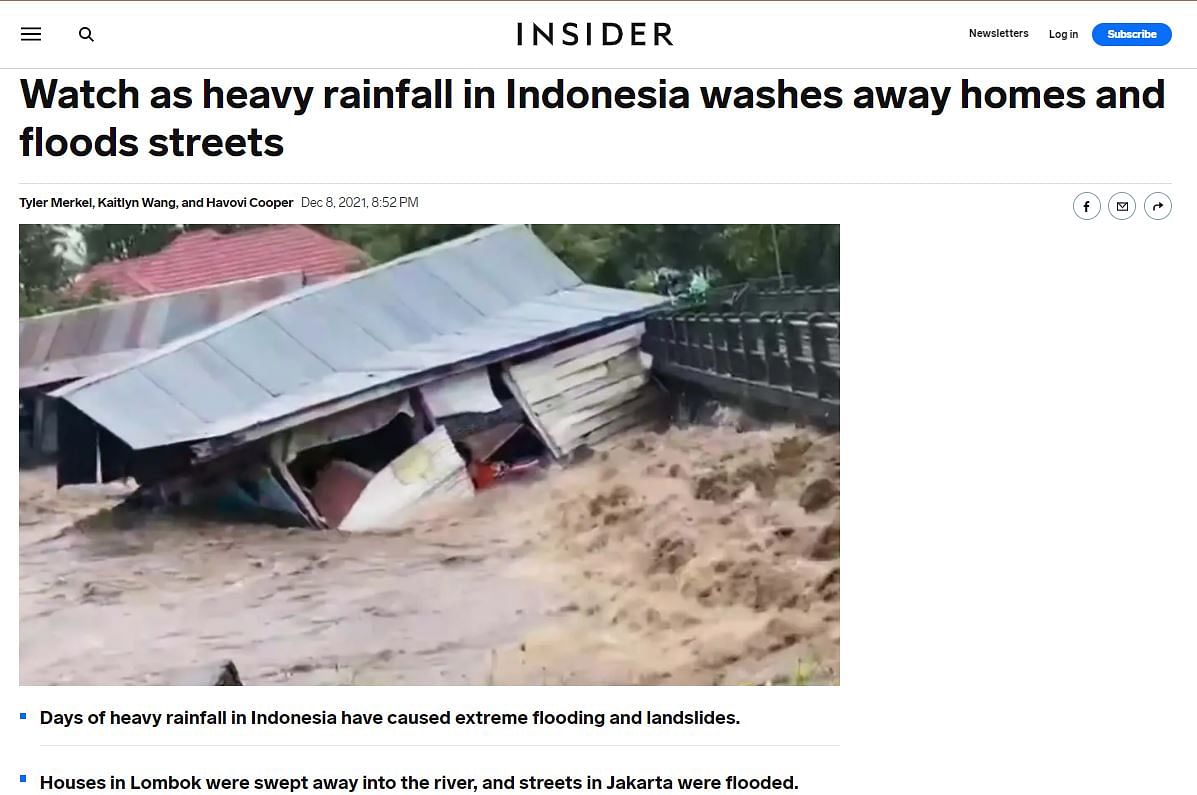 The visual dates back to 2021 when Indonesia received heavy rainfall resulting in flooding and landslides. 