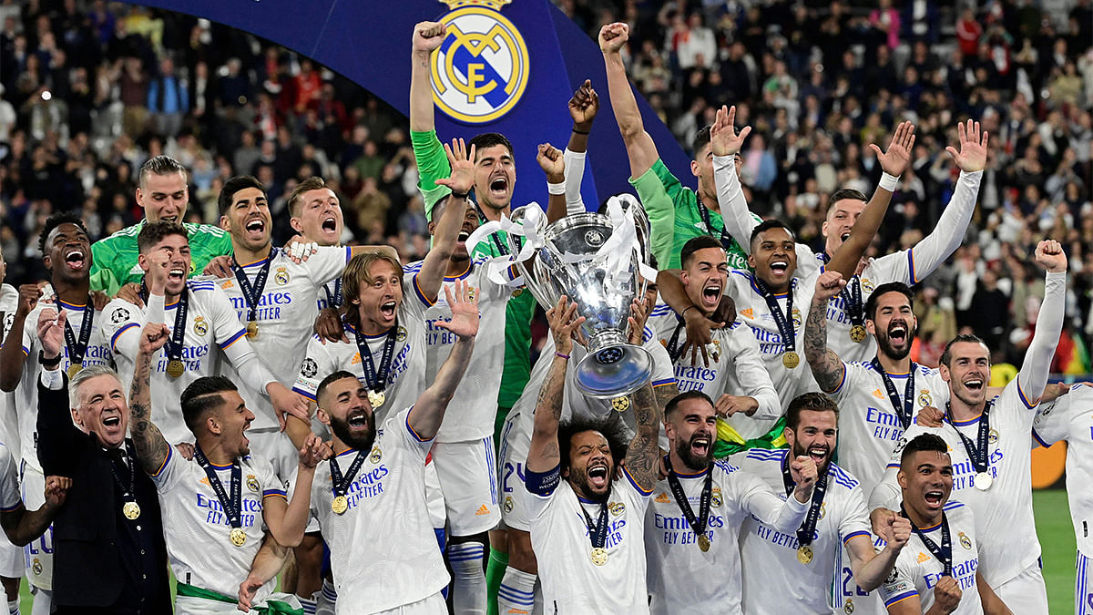 <div class="paragraphs"><p>Real Madrid lift their 14th Champions League title.</p></div>