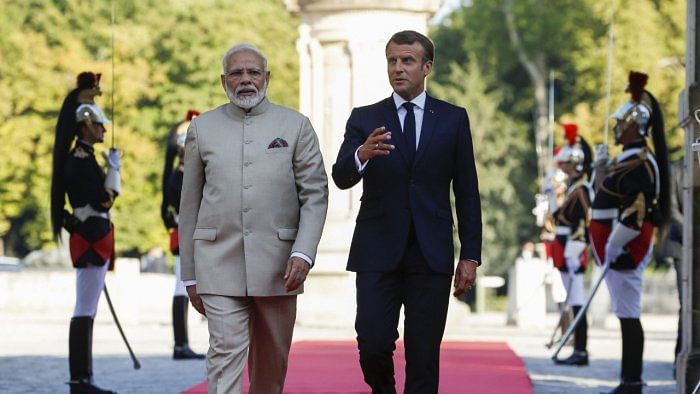 <div class="paragraphs"><p>Indian Prime Minister Narendra Modi with French President&nbsp;Emmanuel Macron</p></div>