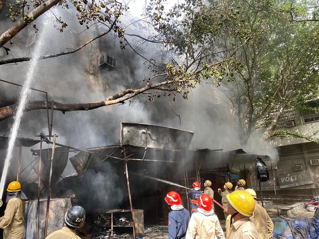 27 fire tenders were rushed to Delhi’s Jhandewalan Cycle Market to douse the flames.
