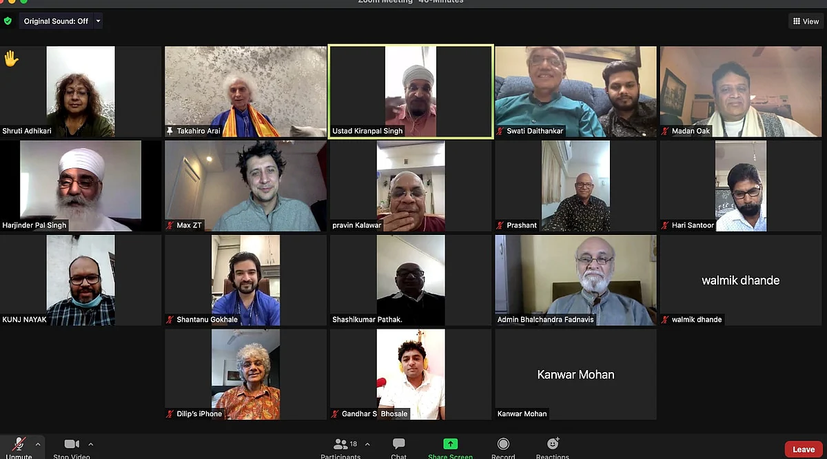<div class="paragraphs"><p>Pt Shivkumar Sharma's disciples on a Google chat on the maestro's 84th birthday. </p></div>