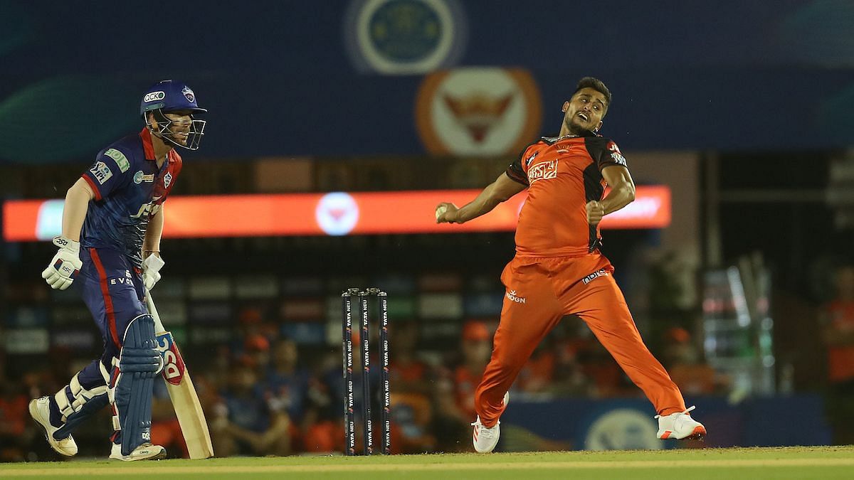 SRH's Umran Malik bowled the fastest ball of the season so far against Delhi with one at 157kmph.