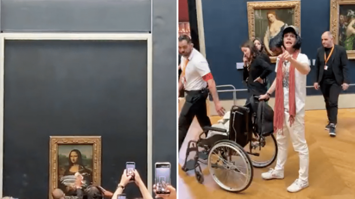 Man Disguised as Elderly Woman Throws Cake at the Mona Lisa