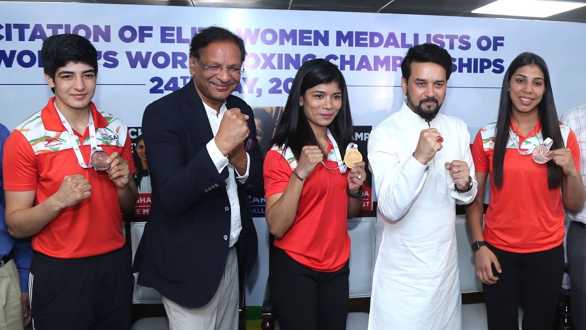 BFI, SAI Felicitate World Championships Medallists Nikhat, Parveen and Manisha