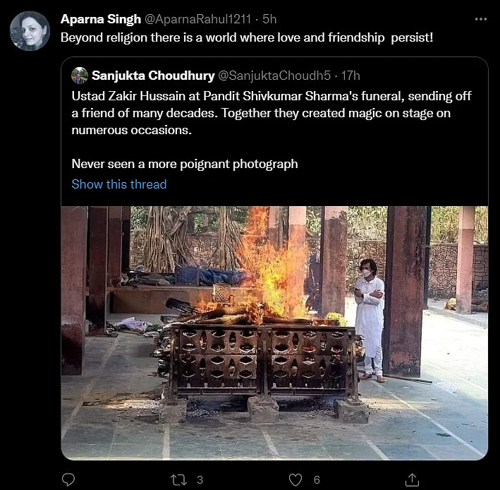 Ustad Zakir Hussain Bids Farewell to Late Pt Shivkumar Sharma; Pic Goes Viral